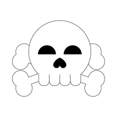 Skull with bones danger symbol icon vector illustration graphic design