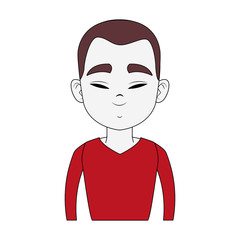 Funny chinese man face icon vector illustration graphic design