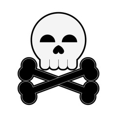 Skull with bones danger symbol icon vector illustration graphic design