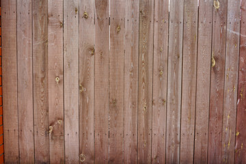 Vintage wooden fence with traces of old paint, scuffs and scratches. Photo close-up 