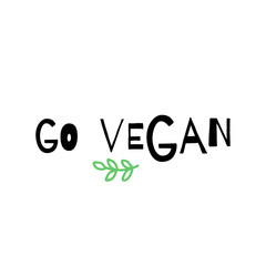 Go Vegan simple vector poster.