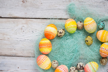 Easter background, Easter eggs.