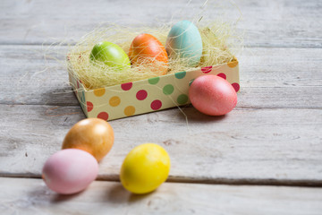 Easter background, Easter eggs.