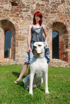 Portrait of an female with a Dog