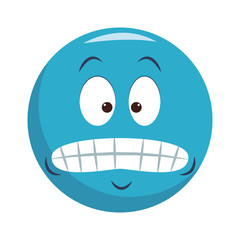 Emoji forced smile vector illustration graphic design