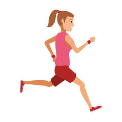Fitness woman running vector illustration graphic design