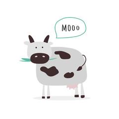 Simple vector illustration with cow.