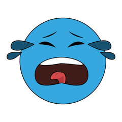 Emoji crying cartoon vector illustration graphic design