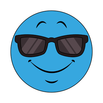 Emoji with sunglasses vector illustration graphic design