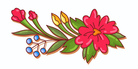 Flower floral decorative composition vector illustration