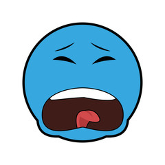 Emoji sad cartoon vector illustration graphic design