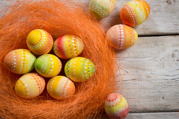 Easter background, Easter eggs.