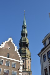 Fototapeta na wymiar Church tower in Riga