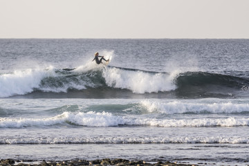 Surfing in Ferteventura, Canary Islands