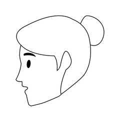 Woman head cartoon vector illustration graphic design