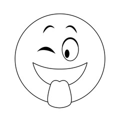 Emoji with tongue out vector illustration graphic design