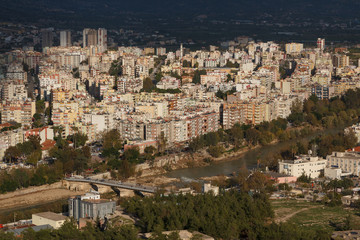 Fototapeta na wymiar A view to the modern part of Silifke city, Turkey