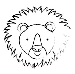 cute lion character icon vector illustration design
