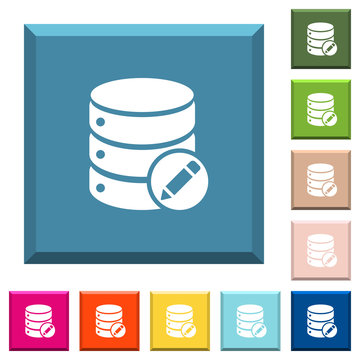 Edit database white icons on edged square buttons