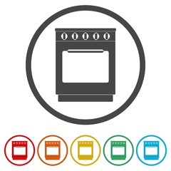 Oven Icon, Stove Icon, 6 Colors Included