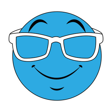 Emoji with sunglasses vector illustration graphic design