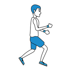 Fitness man running cartoon vector illustration graphic design