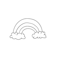 Vector rainbow illustration isolated on white background. Cute animal. For children