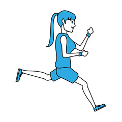 Fitness woman running vector illustration graphic design