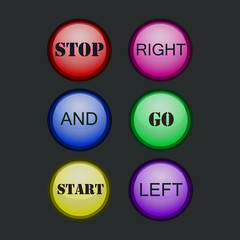 Colored star favorite button, vector