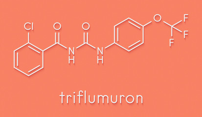 Triflumuron insecticide molecule. Skeletal formula.