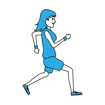 Fitness woman running vector illustration graphic design
