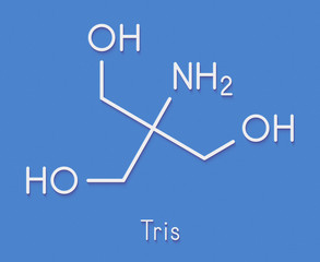 Tris buffering agent molecule. Also known as tromethamine. Skeletal formula.