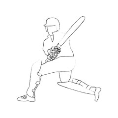 Cricket player with racket vector illustration graphic design