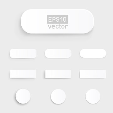 Material Flat White Button Design