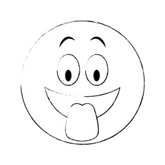 Emoji with tongue out vector illustration graphic design