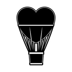Obraz premium Hot air balloon heart shaped vector illustration