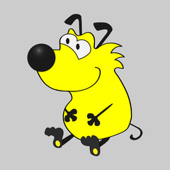 Cute funny dog, cartoon vector illustration. Funny dog, puppy character