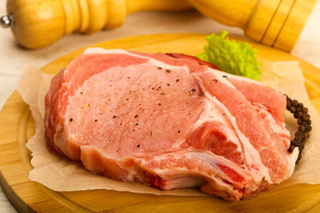 Raw pork cutlet