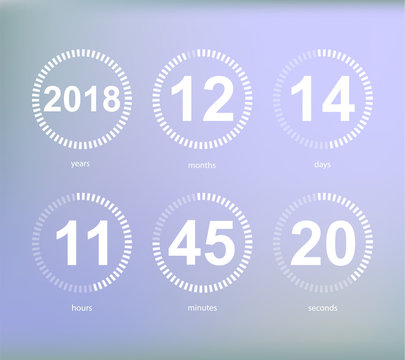 Days hours minutes seconds, icon of timer showing what time is left to beginning of certain event vector illustration isolated on grey