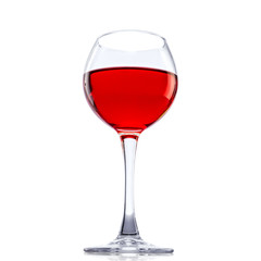 A Glass Of Red Wine Isolated On White Background