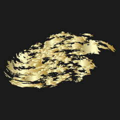 brush stroke - splash - isolated gilded on black background - art vector