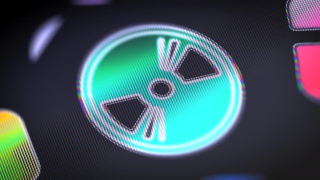 The disc icon on the Screen. 4K Resolution. Encoder Prores 4444. Great Quality. Looping.