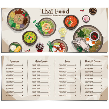 menu thai food design template graphic