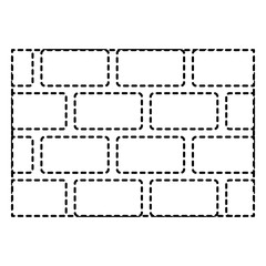 brick wall blocks construction concret image vector illustration dotted line graphic