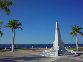 The shorefront promenade of the walled city of Campeche in Mexico
