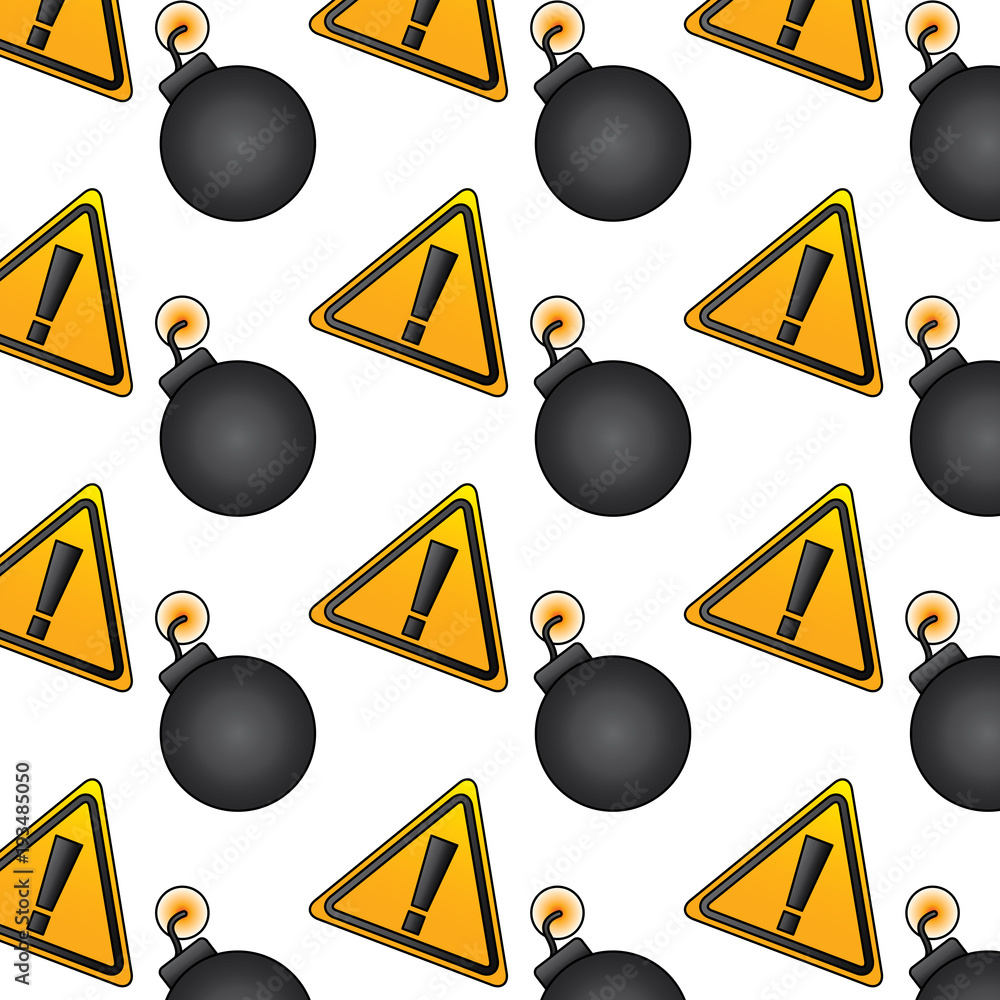 Poster bomb warning alert error sign pattern image