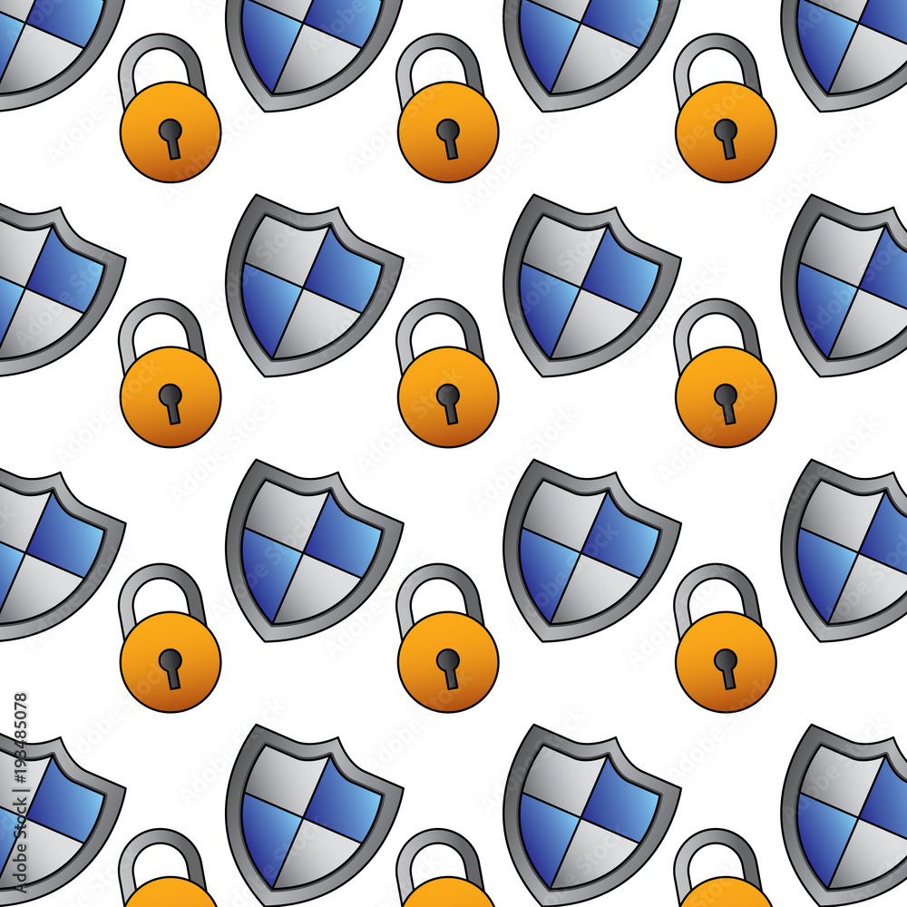 Poster shield protection padlock access security data pattern