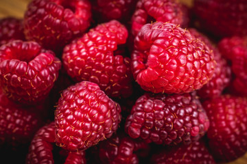Spring raspberry fruit from the garden