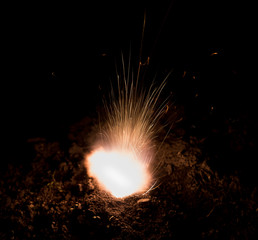 flashes and explosions during the shot with the machine