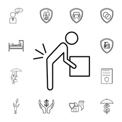 Person lifting a heavy object line icon.Element of popular Insuarance icon. Premium quality graphic design. Signs, symbols collection icon for websites, web design,
